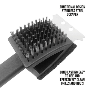 3in1 nướng thịt nướng làm sạch bàn chải thép không gỉ BBQ công cụ cao cấp làm sạch bàn chải - Product Image 3