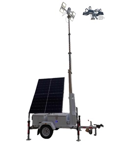 Nouvelle Arrivée : Tour d'éclairage mobile solaire IP65 avec mât manuel de 7m, 4x100W LED DC24V 5000K Lumière du jour pour parking - Product Image 4