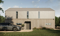 Maison préfabriquée scandinave à toit en pente, éco-responsable, extérieur 2 étages, cabane de vacances avec espace extérieur