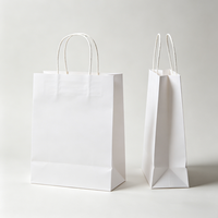 Sac cadeau en papier kraft imprimé sur mesure avec poignées, recyclable, pour les courses, les plats à emporter, les fêtes, vente en gros