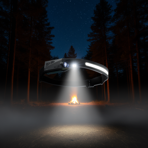 Lampe frontale rechargeable D0100H53JP8, lumière LED à faisceau large de 350 lumens avec variateur d'intensité pour le camping et la randonnée - Product Image 2