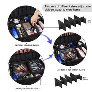 Black Luxury Professional Travel <b>Makeup</b> <b>Case</b> Large Waterproof Cosmetic Organizer for Women Portable Cosmetic Storage Bag - Product Image 3