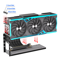 Braket Dudukan GPU 3-Slot Vertikal dari Aluminium Alloy dengan Kabel Riser PCIe 4.0, Docking Station GPU Eksternal untuk Desktop
