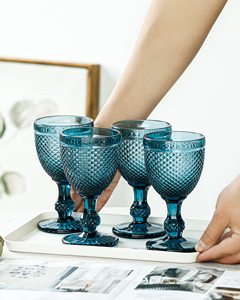 แก้วไวน์แดงลายเพชรแบบย้อนยุค เหมาะสำหรับงานแต่งงาน - Product Image 3