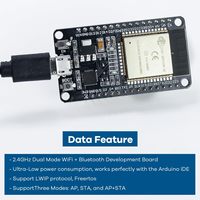 Carte de développement ESP-WROOM-32 ESP32 WiFi et microcontrôleur double cœur 2.4Ghz avec antenne intégrée et modules de pilote d'alimentation