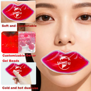Compresa de Gel Reutilizable en Forma de Labios, Mini Compresa Fría y Caliente de Color Rosa con Logotipo Personalizado para Alivio del Dolor, Venta al por Mayor - Product Image 1