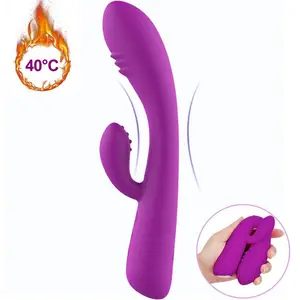 G Spot vaginale clitoride rosa vibratore con riscaldamento doppio vibratore giocattolo del sesso per il suo impermeabile ricaricabile Dildo vibratore