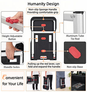 Chariot à main pliable complet, chariot à bagages robuste de 330 lb, chariot à plate-forme utilitaire <span class=keywords><strong>portable</strong></span> avec poignée réglable - Product Image 4