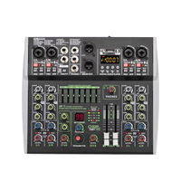 Console de Mixage Audio Mini 4/6/8 Canaux en Aluminium avec Alimentation Phantom 48V, 99 Effets DSP, Bluetooth, USB, MP3 – Idéale pour l'Enregistrement et les Podcasts – Offre Spéciale