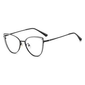 <span class=keywords><strong>Occhiali</strong></span> <span class=keywords><strong>da</strong></span> <span class=keywords><strong>Vista</strong></span> Alla Moda per Donne <span class=keywords><strong>con</strong></span> Protezione Anti-Luce Blu, Montatura in Metallo Stile Occhio di Gatto, Lenti Stampate - Product Image 5