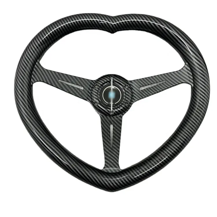 Leaders Universal Customized 350mm ABS Heart 7cm Deep Dish JDM Racing Drift Steering Wheel