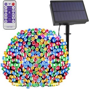 Guirlandes solaires de Noël pour extérieur, IP65, étanches, LED, télécommande, 8 modes d'éclairage, certifiées CE/RoHS, éclairage féérique - Product Image 1