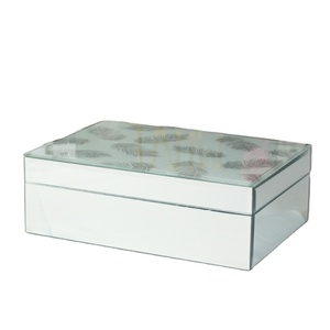 Jinnhome Silver placcato farfalla ombra di <span class=keywords><strong>vetro</strong></span> scatola di gioielli in <span class=keywords><strong>metallo</strong></span> gingillo scatola di immagazzinaggio per matrimonio di imballaggio - Product Image 1