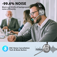 Casque de bureau professionnel ANC ENC, casque sans fil à réduction de bruit avec microphone, personnalisation