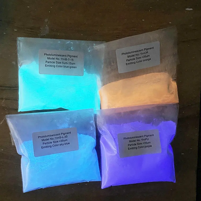 Prix de gros pigmentos à action prolongée fotocromaticos fabricant de pigments fluorescents en poudre phosphorescents