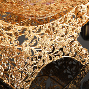 Assiette de fruits creuse en or de luxe léger européen Snack créatif Corbeille de fruits secs à main - Product Image 4