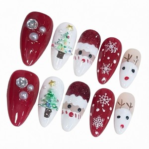Ongles artificiels en gel souple faits à la main, design français, 30 pièces, carrés, couvrance totale, réutilisables avec colle, haute qualité, vente en gros - Product Image 4