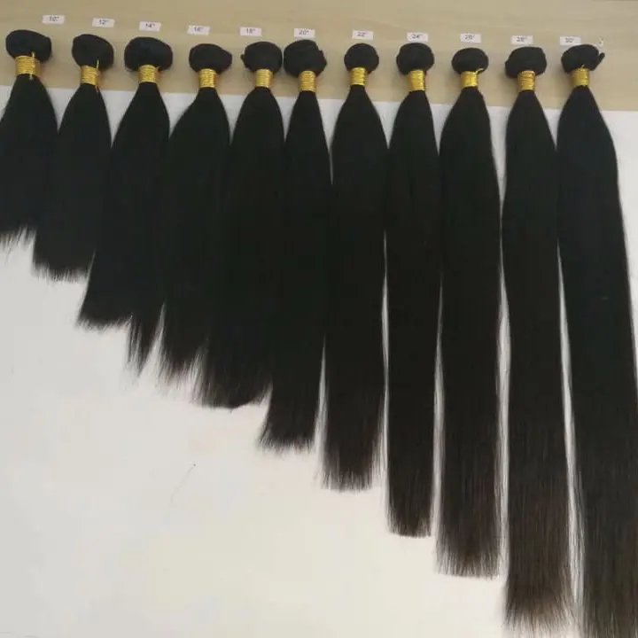 Оптовая продажа, человеческие бразильские волосы из норки от 8 до 32 дюймов, прямые волосы, машина для выравнивания кутикулы, наращивание волос с двойным переплетением