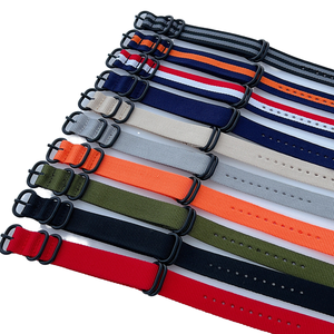 Bracelets de <span class=keywords><strong>montre</strong></span> de remplacement en nylon tendance de 18 mm à prix d'usine avec 5 anneaux, <span class=keywords><strong>bracelet</strong></span> en <span class=keywords><strong>tissu</strong></span> - Product Image 1