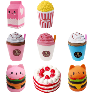 Jouet de fête à presser en mousse PU Kawaii, design personnalisé, à rebond lent, doux au toucher, en forme de pain grillé, crème glacée, hamburger, gâteau, pain - Product Image 3