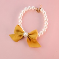 Prix Spécial Collier en Alliage Transfrontalier pour Chaton et Chien avec Clochette, Bijou Vintage, Perle, Nœud Papillon, Toutes Saisons