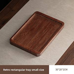Plateau rectangulaire pliable en bois de bambou poignée de Style chinois service à un niveau pour la maison salle à manger <span class=keywords><strong>cuisine</strong></span> pour gâteau eau salle de bain - Product Image 6