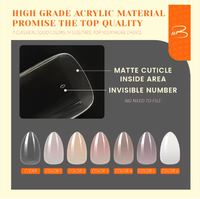 Nouvel arrivage : Boîte de 280 faux ongles en acrylique en forme d'amande, dégradé ombré couleur nude, super épais, pré-dessinés, à presser