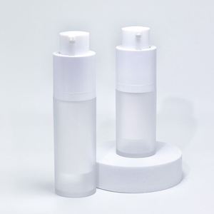 Cosmetic Luxury pp Airless Pump Bottle 15ml 30ml 50ml White Double Wall Airless Serum Bottle With Frosted Refillable Bottle - Product Image 2