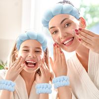 Ensemble de bandeaux et de bracelets de spa en tissu éponge doux pour le maquillage, avec logo personnalisé, pour le lavage du visage et les soins de la peau
