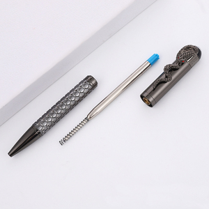 ปากกาลูกลื่นลายงู รุ่น Fortunate Snakeskin Diamond พร้อมคลิปหนีบรูปทรงงู ลาย Boa Constrictor ตา<span class=keywords><strong>สี</strong></span>คอรัล พร้อมโลโก้พิมพ์ - Product Image 4
