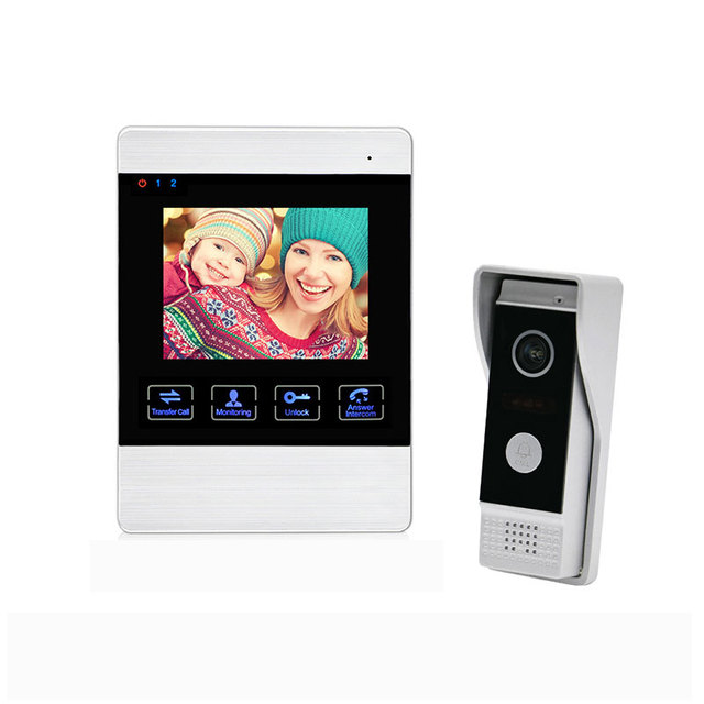 4 Wire Video Door Entry Voice Intercom System Door Bell Camera Video Door Phone Video Doorbell