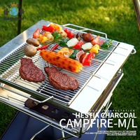 Réchaud de camping portable professionnel NB FAVR pour pique-nique, léger, pliable, argenté, barbecue