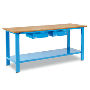 Établi OMCN 1003/PL 2000x700x880mm avec plateau en bois et 2 tiroirs - Product Image 1