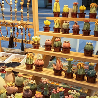 INS Macaron seni ruang rumah pesta pernikahan hadiah dekorasi keramik bunga sukulen kaktus kios kecil komoditas Mini ornamen kerajinan
