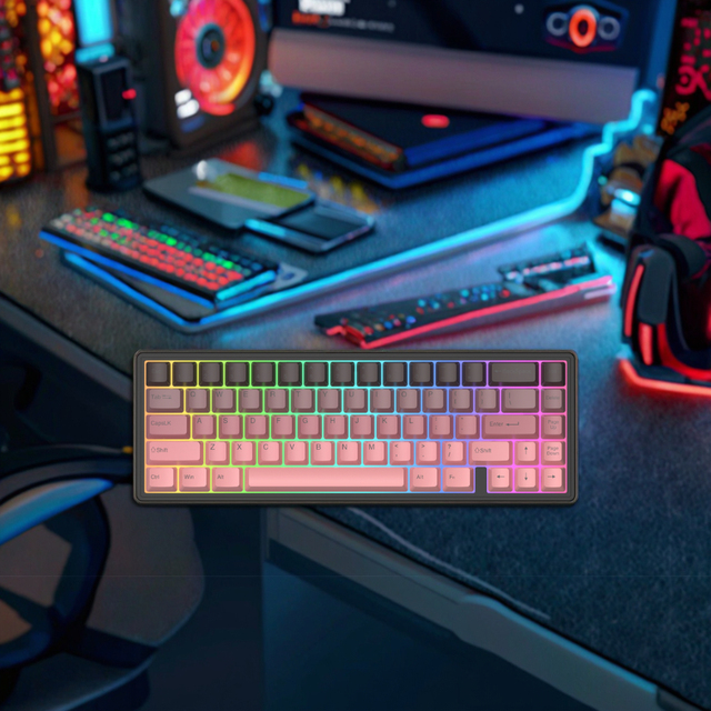 OEM Hot Sale Mechanical Gaming Keyboard Portable Laptop RGB Backlit USB Type-C Plug&Play Blue Switch English Version Wireless