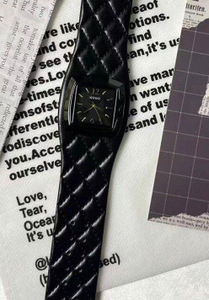 Reloj de Pulsera de Cuero con Diseño a Cuadros Estilo Británico, Reloj de Cuarzo de Moda de Lujo Ligero de Alta Gama - Product Image 5
