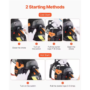 VEVOR 20인치 배터리 구동 전기톱 62cc 3.8 HP 헤비 듀티 DIY 목재 절단 나무 가지치기 톱 농장 도구 부품 - Product Image 3