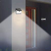 Lampe murale solaire LED avec détecteur de mouvement, lumière de sécurité extérieure étanche pour jardin, patio, cour, clôture, allée et véranda