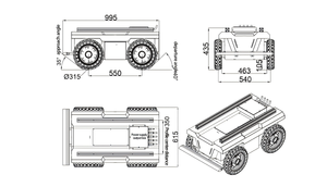 แชสซีสี่ล้อ, รถตรวจสอบ, หุ่นยนต์ลาดตระเวน, ตัวถังรถบังคับ, การพัฒนารอง, ROS - Product Image 4