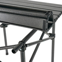 Table pliante Qiqika en fer, réglable en hauteur, durable et stabilisée, pour le camping et l'extérieur, avec base trépied et design portable