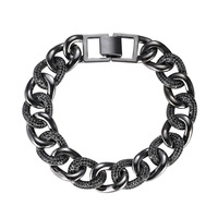 Bracelet tendance en chaîne cubaine sertie de strass pour hommes et femmes, bijoux en chaîne dorée, argentée et noire