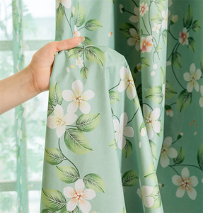 Nuevos diseños de material de cortina de ventana opaca completa de poliéster con patrón floral elegante, rollo de tela de cortinas impresas verdes - Product Image 1