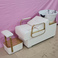 Fauteuil de lavage contemporain pour salon de coiffure, avec bac intégré, pour lavage allongé