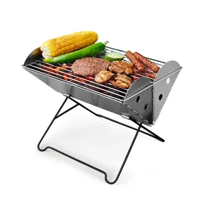 Hot Sale Outdoor Glamping Camping Charcoal BBQ Grill Foldable Stainless Steel Barbecue Grill