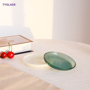 Piatto in Vetro Borosilicato Opaco Nordico Moderno Personalizzato, Ecologico, Resistente al Calore, Adatto per Microonde e Lavastoviglie, Regalo Dorato - Product Image 2