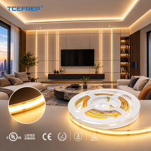เทปยืดหยุ่นไม่มีจุดเอฟเฟกต์แสงไร้รอยต่อความหนาแน่นสูงแถบ480LED COB 24V สำหรับไฟตกแต่ง - Product Image 1
