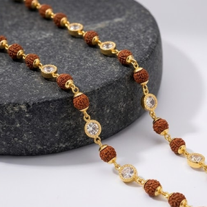 22K Gold Traditional Rudraksha <b>Beads</b> <b>Necklace</b> for Women Ethnic Temple Jewelry Designer Long Chain Party Wear Gift - Product Image 3