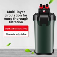 Pompe de Circulation et Filtration d'Eau 3-en-1 pour Aquarium avec Réservoir Externe en Plastique, Fonctionnement Ultra-Silencieux, Filtre à Cartouche