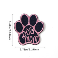 Patch brodé thermocollant motif patte de chien, cœur et slogan pour chapeaux et vestes