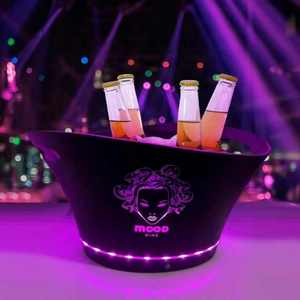 Logo de présentation de bouteilles personnalisé de marque champagne vin bière belvédère seau à <span class=keywords><strong>vodka</strong></span> seau à glace à LED pour boîte de nuit - Product Image 4